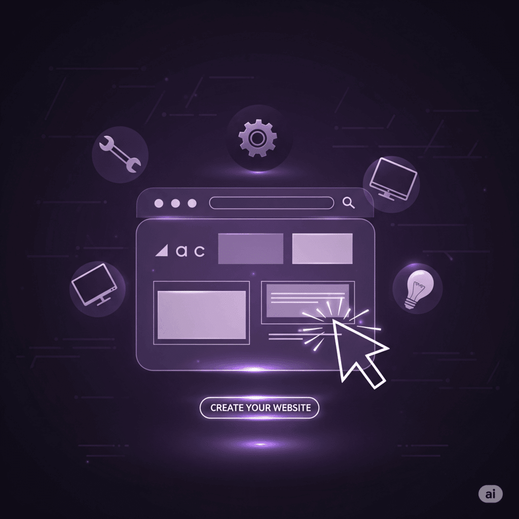 Image représentant un site web designé néons