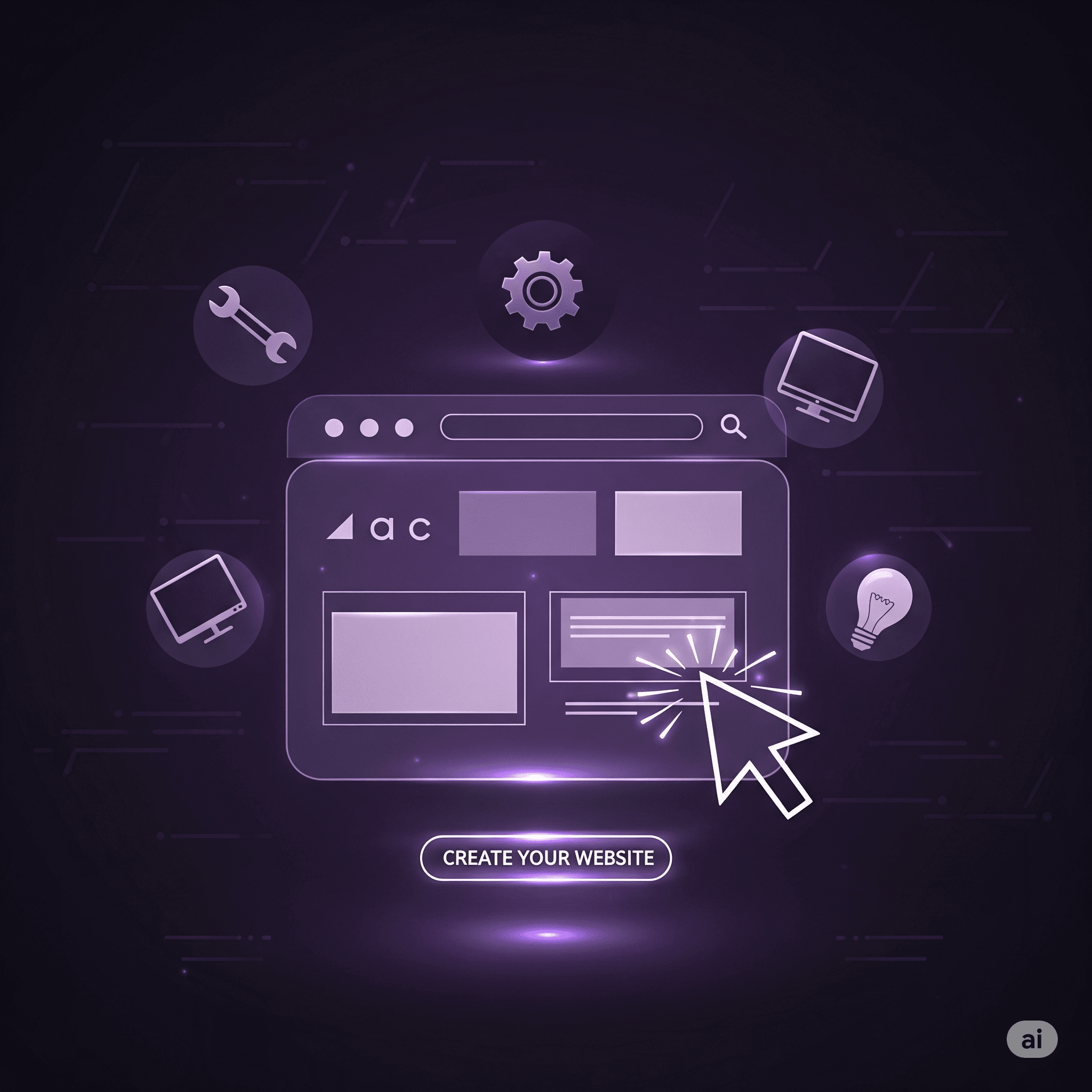 Image représentant un site web designé néons